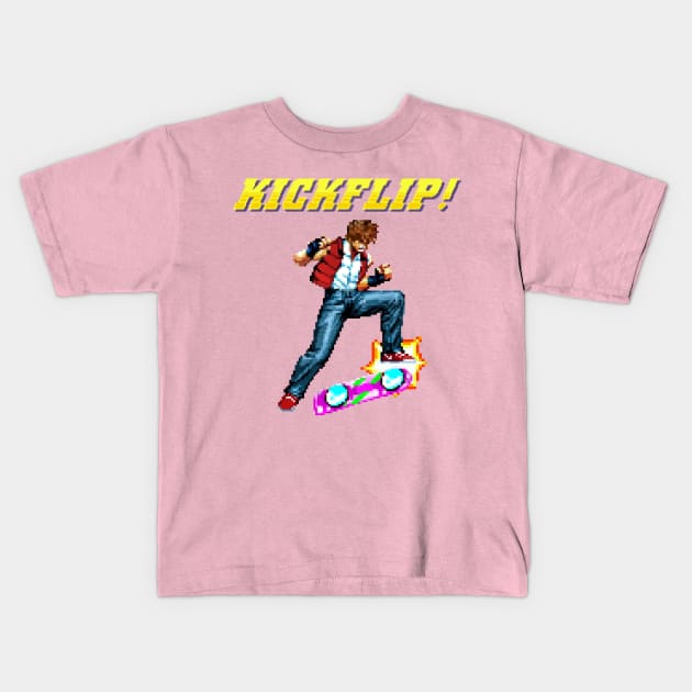 epic kickflip Kids T-Shirt by astronaut